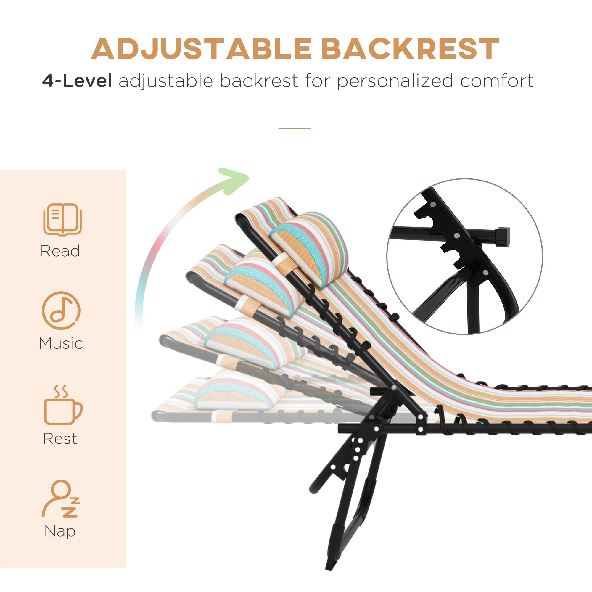 ADJUSTABLE BACKREST  
4-Level adjustable backrest for personalized comfort  

Read  
Music  
Rest  
Nap