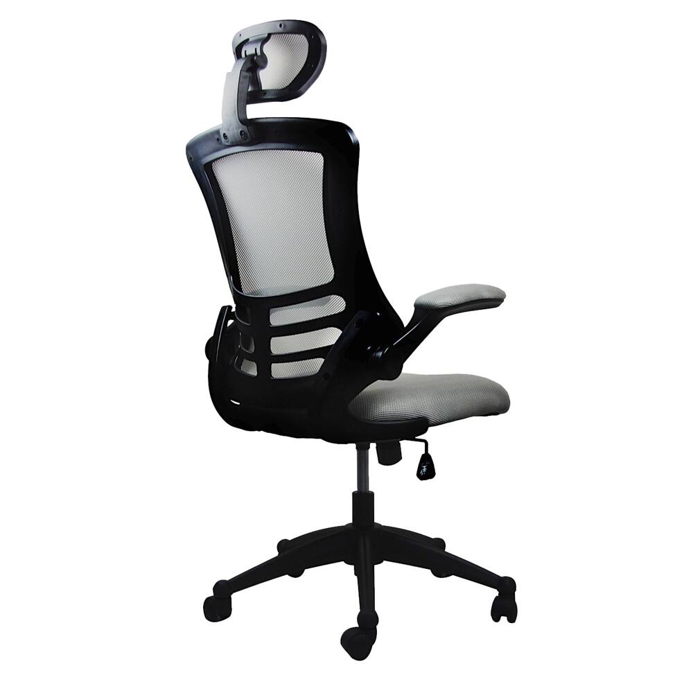 Alt View 6. Loheer - Loheer High Back Mesh Office Chair Silver Grey Executive Desk Chair with Headrest - Silver Grey.