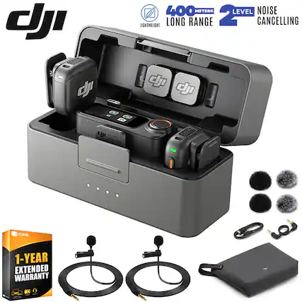 dji 400 METERS 2 LEVEL NOISE CANCELLING LIGHTWEIGHT LONG RANGE Mic3 Receiver 3 CPS 1-YEAR EXTENDED WARRANTY