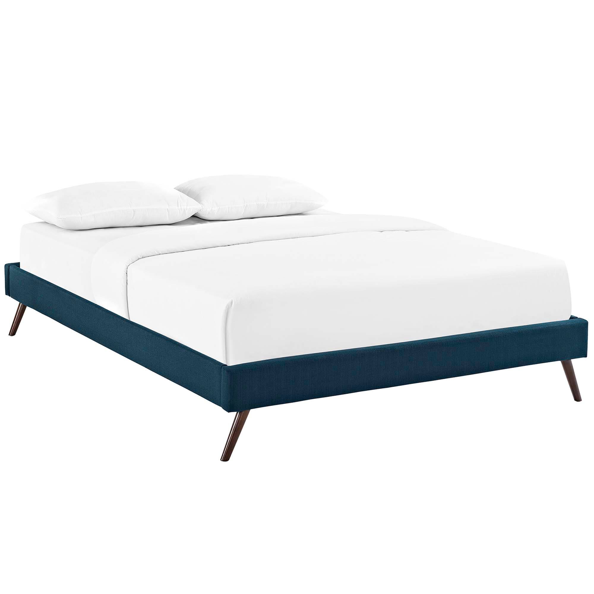 Modway - Loryn Fabric Full Bed Frame with Round Splayed Legs - Blue