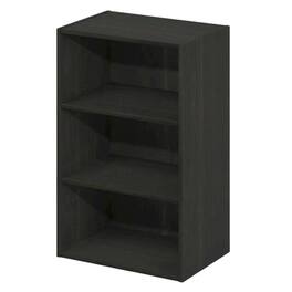 FurniFact - 3-Tier Open Shelf Bookcase with Storage Organizer - Espresso
