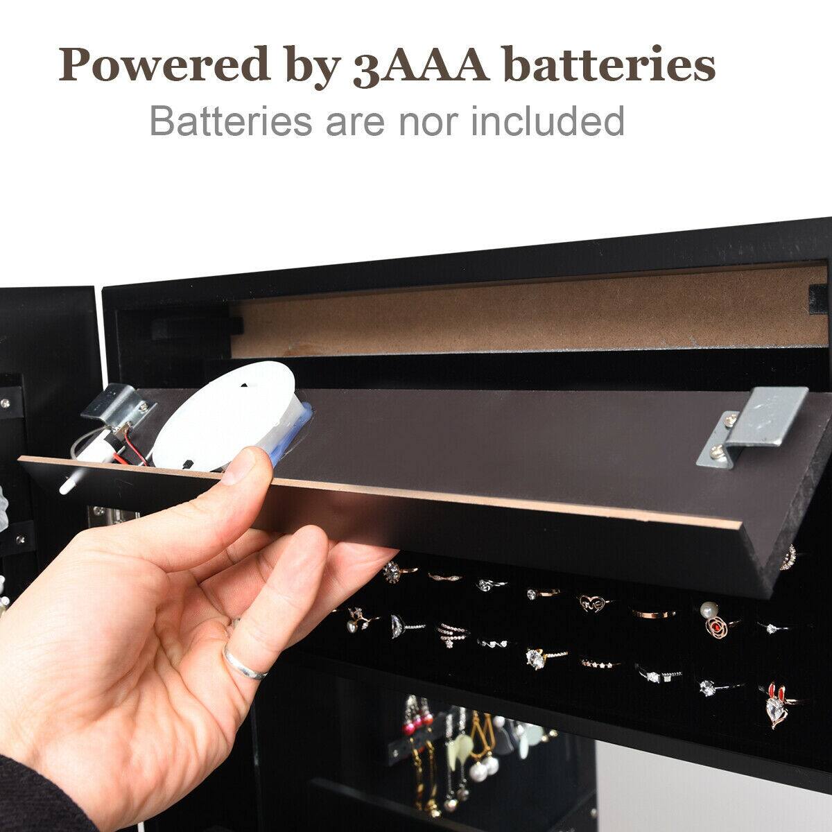 Powered by 3 AAA batteries. Batteries are not included.