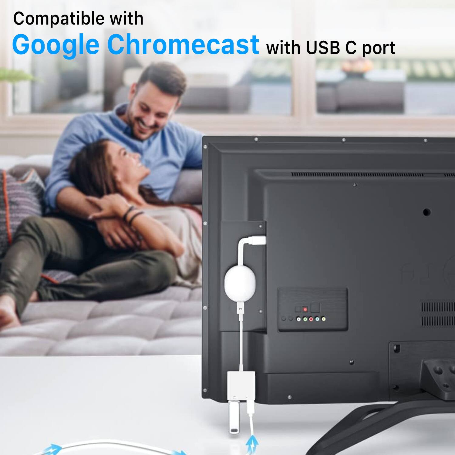 Compatible with Google Chromecast with USB C port
