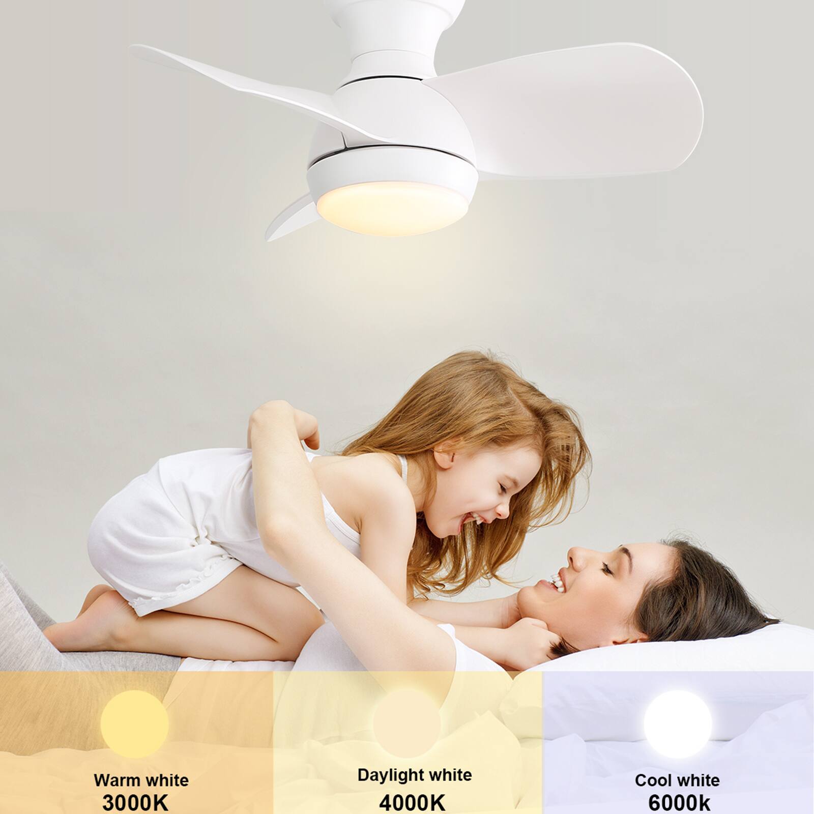 Warm white 3000K  
Daylight white 4000K  
Cool white 6000K