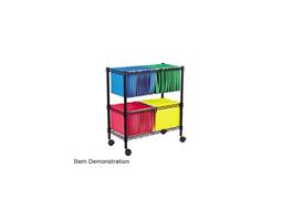 Alera - FW60-1426BL Two-Tier Rolling File Cart, 26w x14d x 29-1/2h, Black