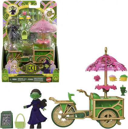 Sure, here is the corrected and grouped text from the image:
---
**Front of the Package:**
- **WICKED**
- **WARNING:** CHOKING HAZARD - Small parts. Not for children under 3 years.
- **DANGER DE SOUFFLENEMENT - ATTENTION:** Risque d'étouffement - Danger d'étouffement. Ne pas laisser jouer aux enfants de moins de 3 ans.
- **MATTEL**
**Side of the Package:**
- **WARNING:** CHOKING HAZARD - Small parts. Not for children under 3 years.
- **DANGER DE SOUFFLENEMENT - ATTENTION:** Risque d'étouffement - Danger d'étouffement. Ne pas laisser jouer aux enfants de moins de 3 ans.
- **MATTEL**
**Additional Text:**
- **Indon**
---
This text is from the packaging and includes warnings and the brand name.