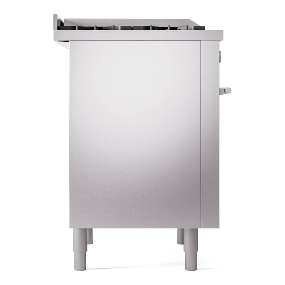 Alt View 10. ILVE - ILVE Professional Plus II Series 36 in. Dual Fuel Range with 6 Sealed Burners + Griddle (Natural Gas, Satin Trim) - Stainless Steel.