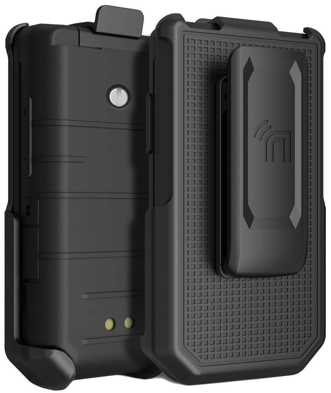 Alt View 2. Nakedcellphone - Holster Case for CAT S22 Flip Phone - Ratchet Belt Clip Holder - Black.