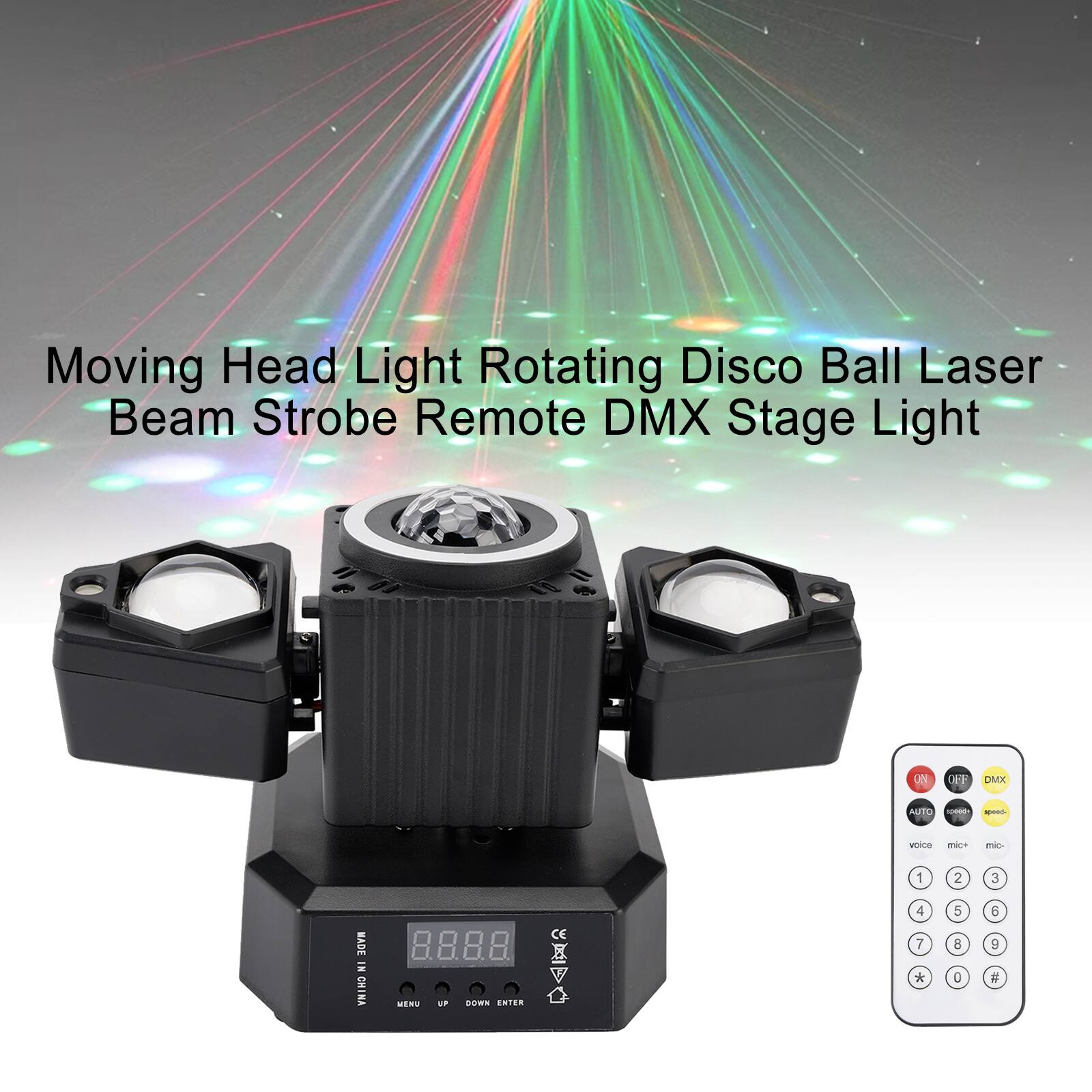 Topteng Moving Head Light with Disco Ball – DMX512, Red/Green Laser ...