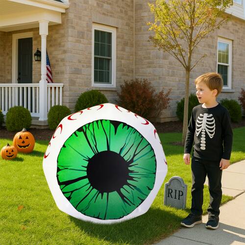 Alt View 10. Winado - 2PCS 3FT Halloween Inflatable Eyeballs Decoration, Blow Up with LED Lights for Holiday Indoor Outdoor Party Yards Garden - Green.