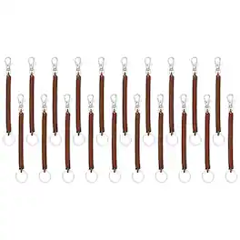 Unique Bargains - Coil Keychain 20pcs Spiral Retractable Spring Stretchy Lanyard Antilost Wristlet Bracelet for Purse, Wallet, Cellphone - Dark Brown