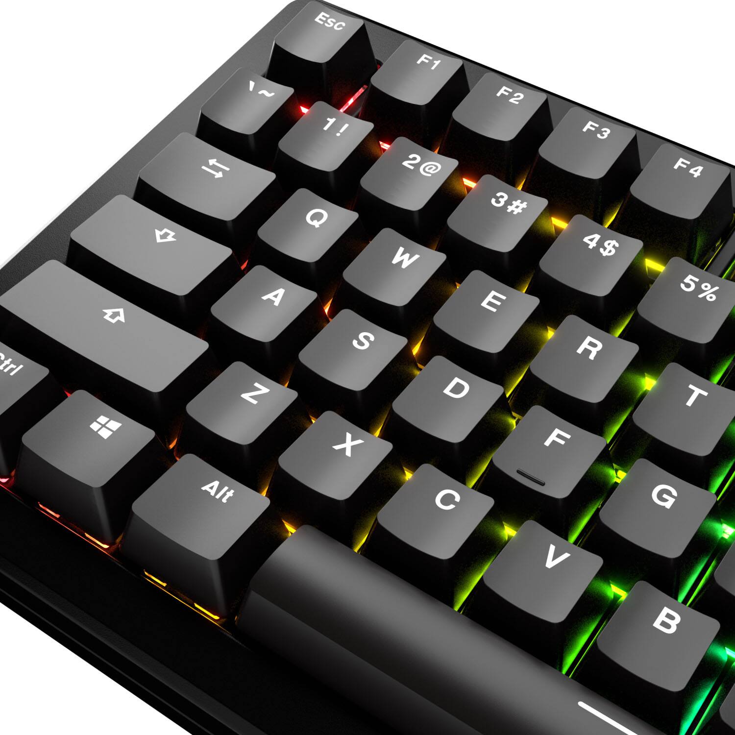 The text on the image reads:

trl Esc F1 ~ F2 1! F3 1 2@ Q 3# W 4$ A E S R Z D x F Alt  V F4 5% T G

To group and correct the text, I would suggest the following:

trl Esc F1 ~ F2 1! F3 1 2@ Q 3# W 4$ A E S R Z D x F Alt  V F4 5% T G

This text is a combination of various symbols, numbers, and letters, but it does not form coherent sentences or phrases. It is likely a collection of random characters or a code for a specific purpose, such as programming or computer hardware.