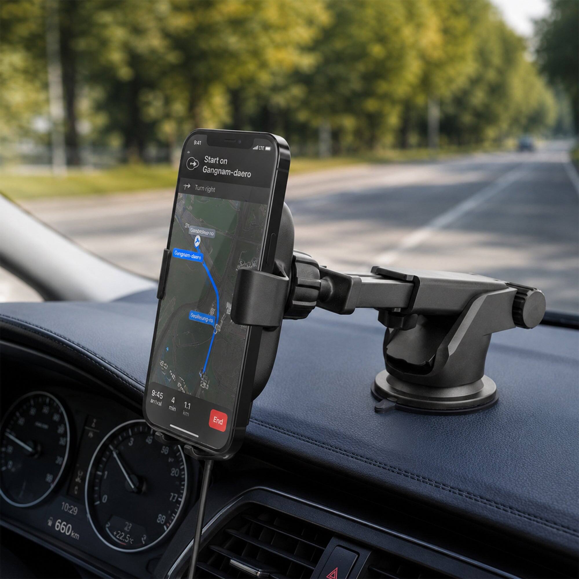 iBasics 15W Wireless Car Charger Mount – Vent, Dash & Windshield Phone ...