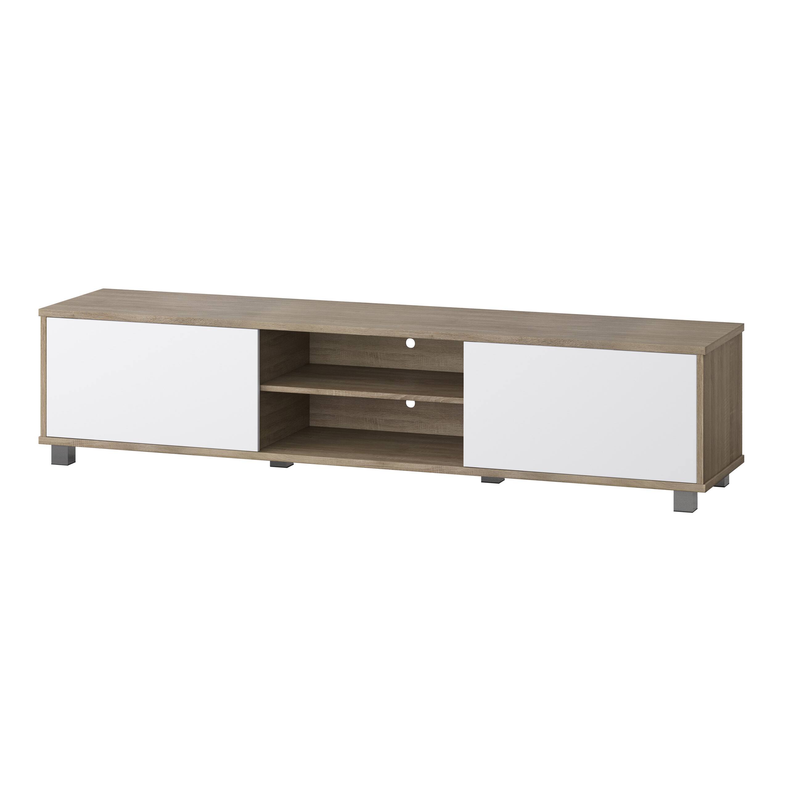 Alt View 11. CorLiving - Hollywood Collection TV Stand with Open and Closed Cabinets for Most TVs up to 85" - White.