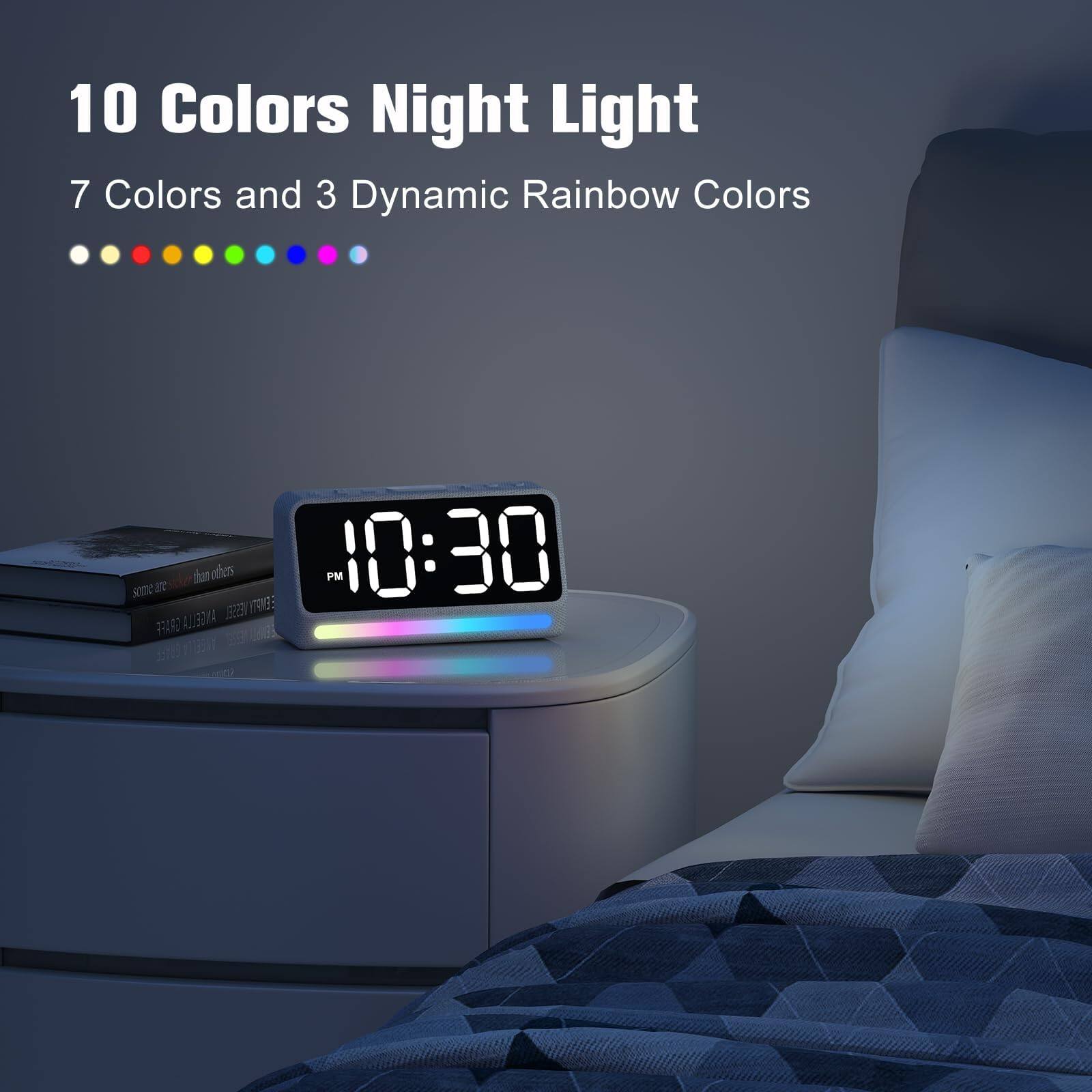 10 Colors Night Light  
7 Colors and 3 Dynamic Rainbow Colors