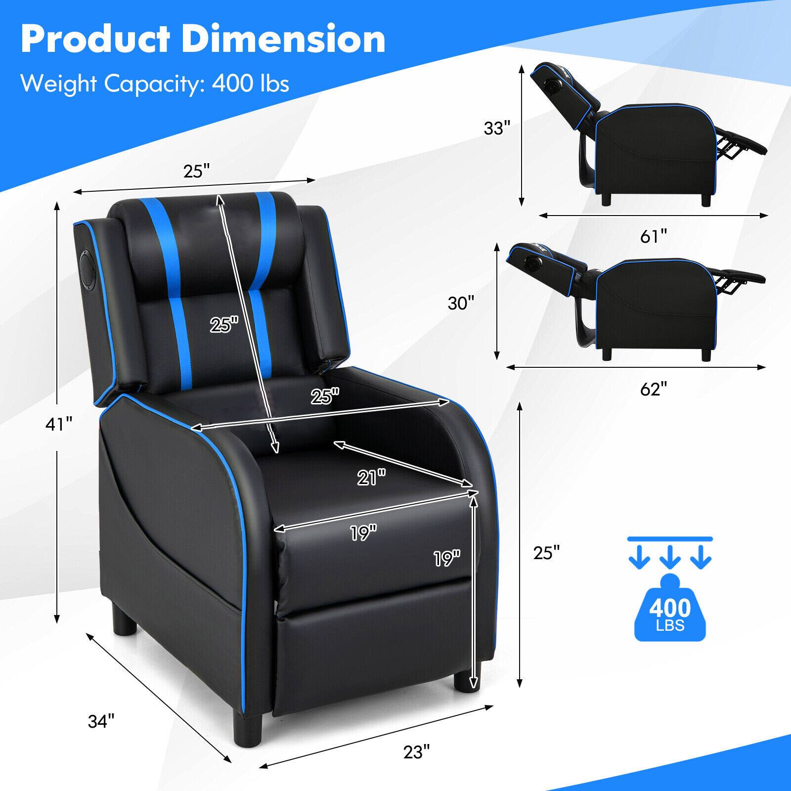 Product Dimension  
Weight Capacity: 400 lbs  

- 33"  
- 25"  
- 61"  
- 25"  
- 30"  
- 41"  
- 25"  
- 62"  
- 21"  
- 19"  
- 25"  
- 400 LBS  
- 34"  
- 23"