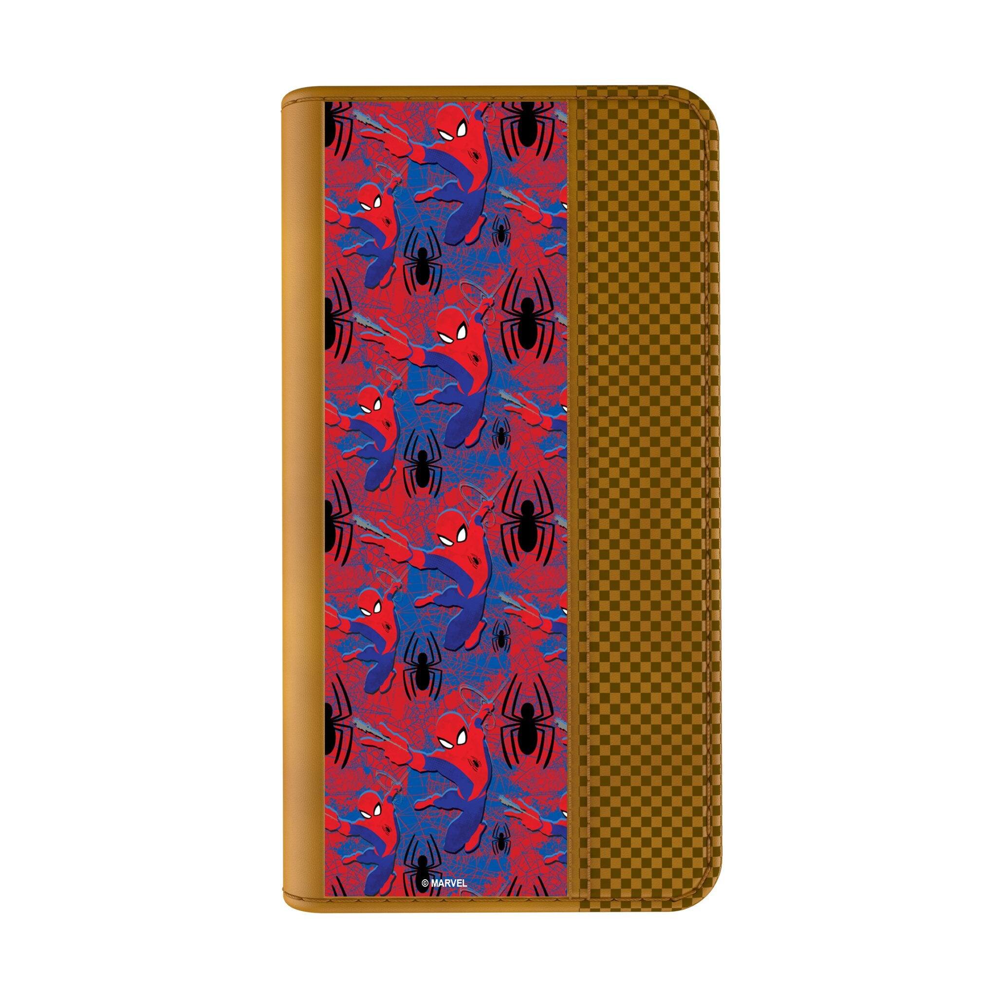 Angle. Keyscaper - Marvel Pattern Folio Phone Case - Apple iPhone 12 Mini / 13 Mini - Spider-Man.