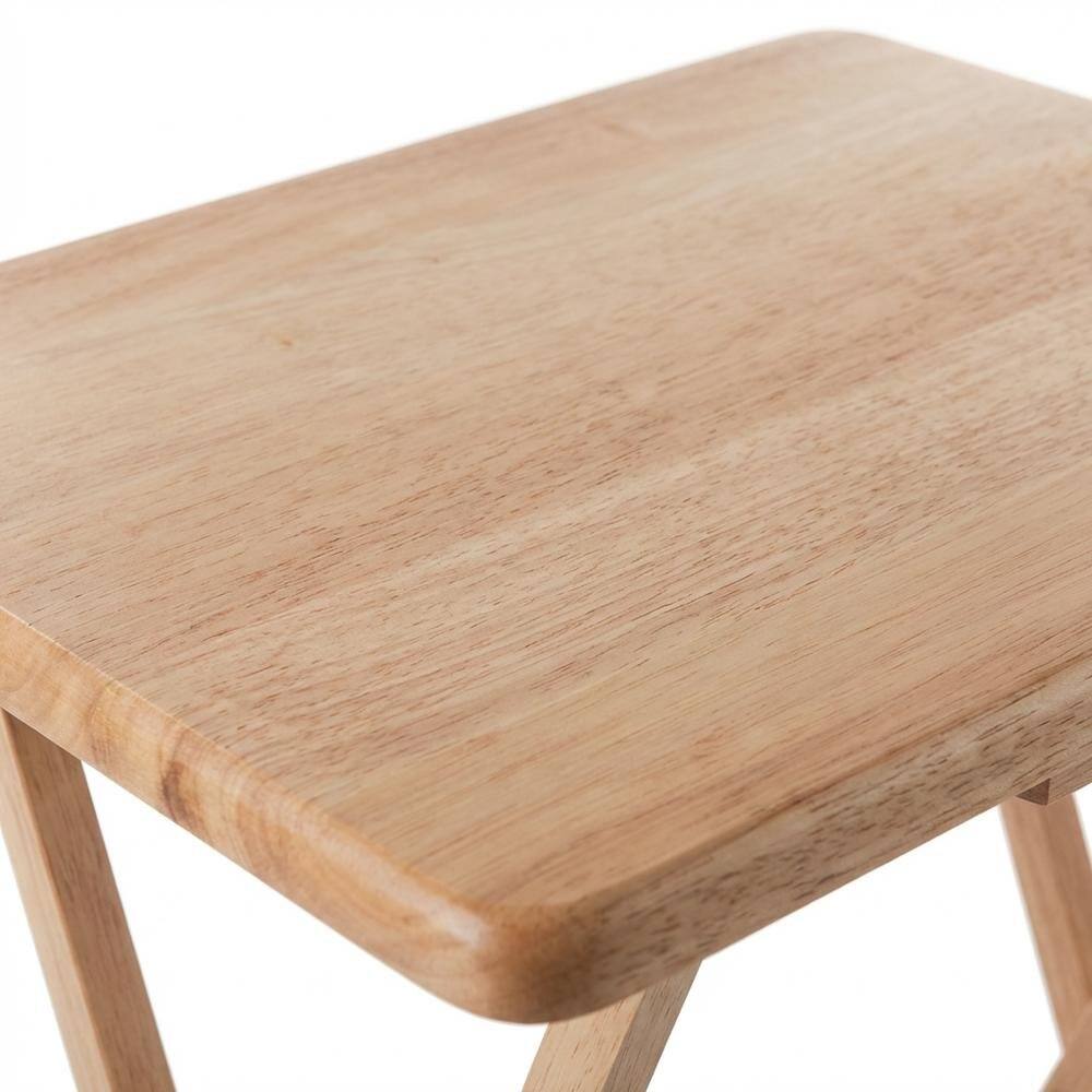 Alt View 2. FurniFact - Natural Wood 6 Piece TV Trays Set With Folding Snack Tables And Mobile Stand - Natural.