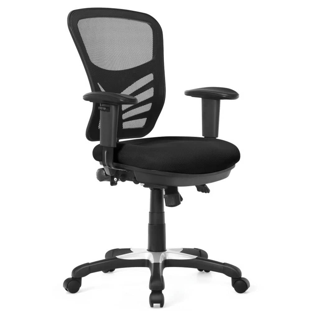 Kadyn - Ergonomic Mesh Office Chair with Adjustable Back Height and Armrests- Home Office Computer Desk Chair - Black - Thumbnail 3