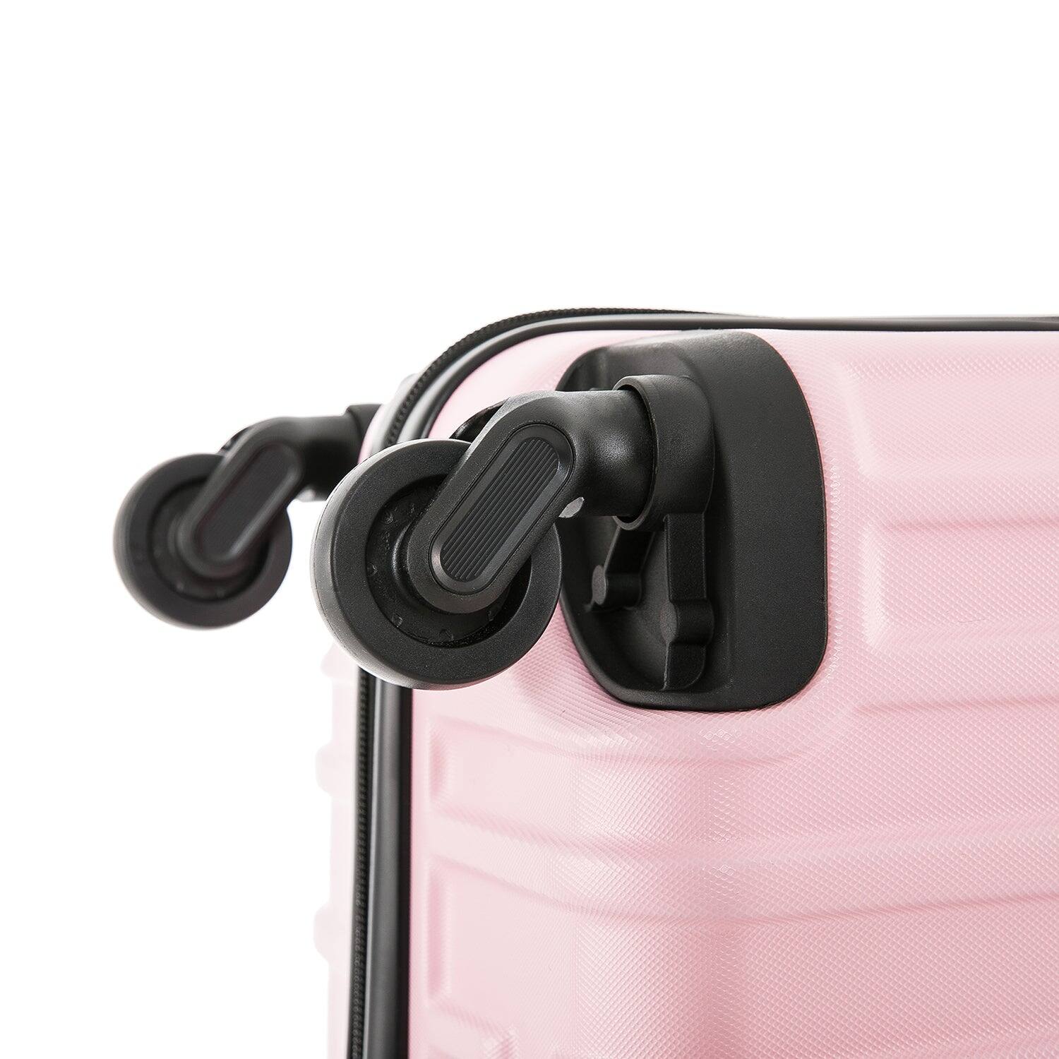 Alt View 3. InUSA - Vasty Lightweight Hardside Spinner 3 Piece Luggage Set  20"/24"/28" - PINK.