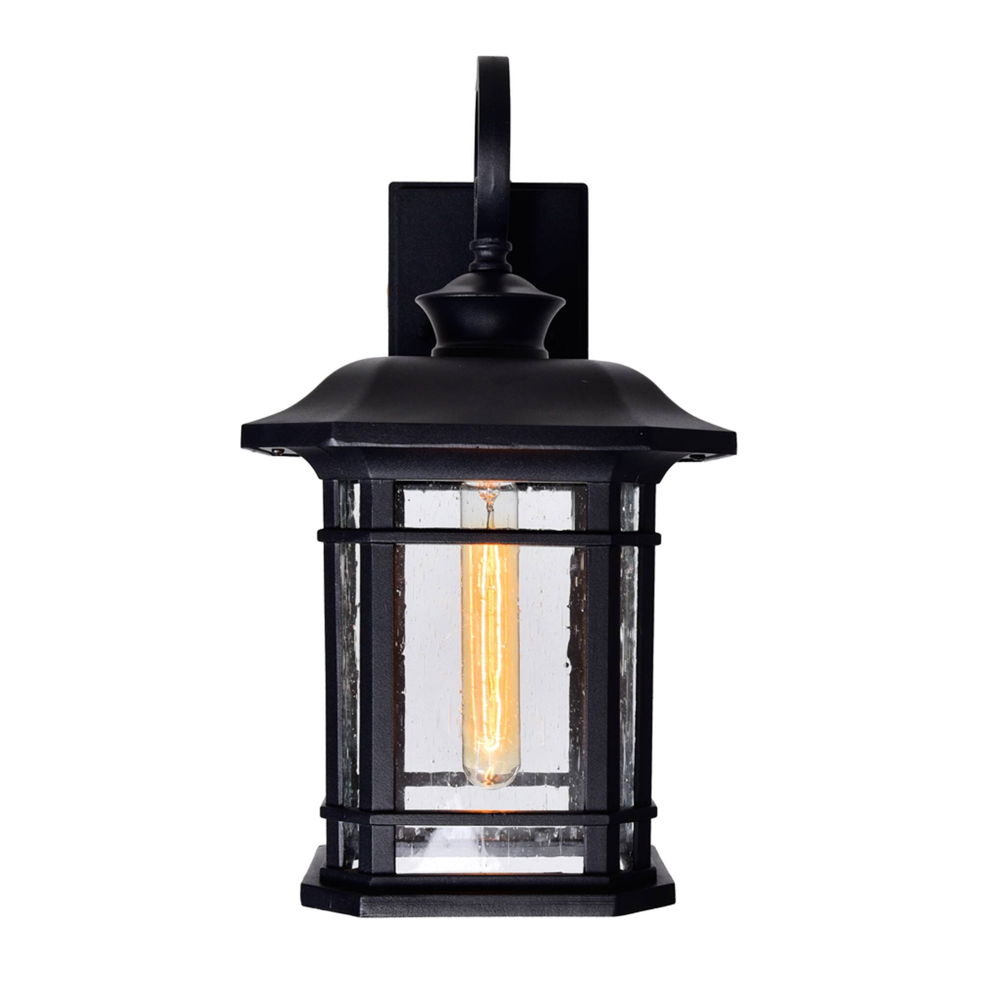 Angle. CWI Lighting - Blackburn 1 Light Outdoor Black Wall Lantern - Black.