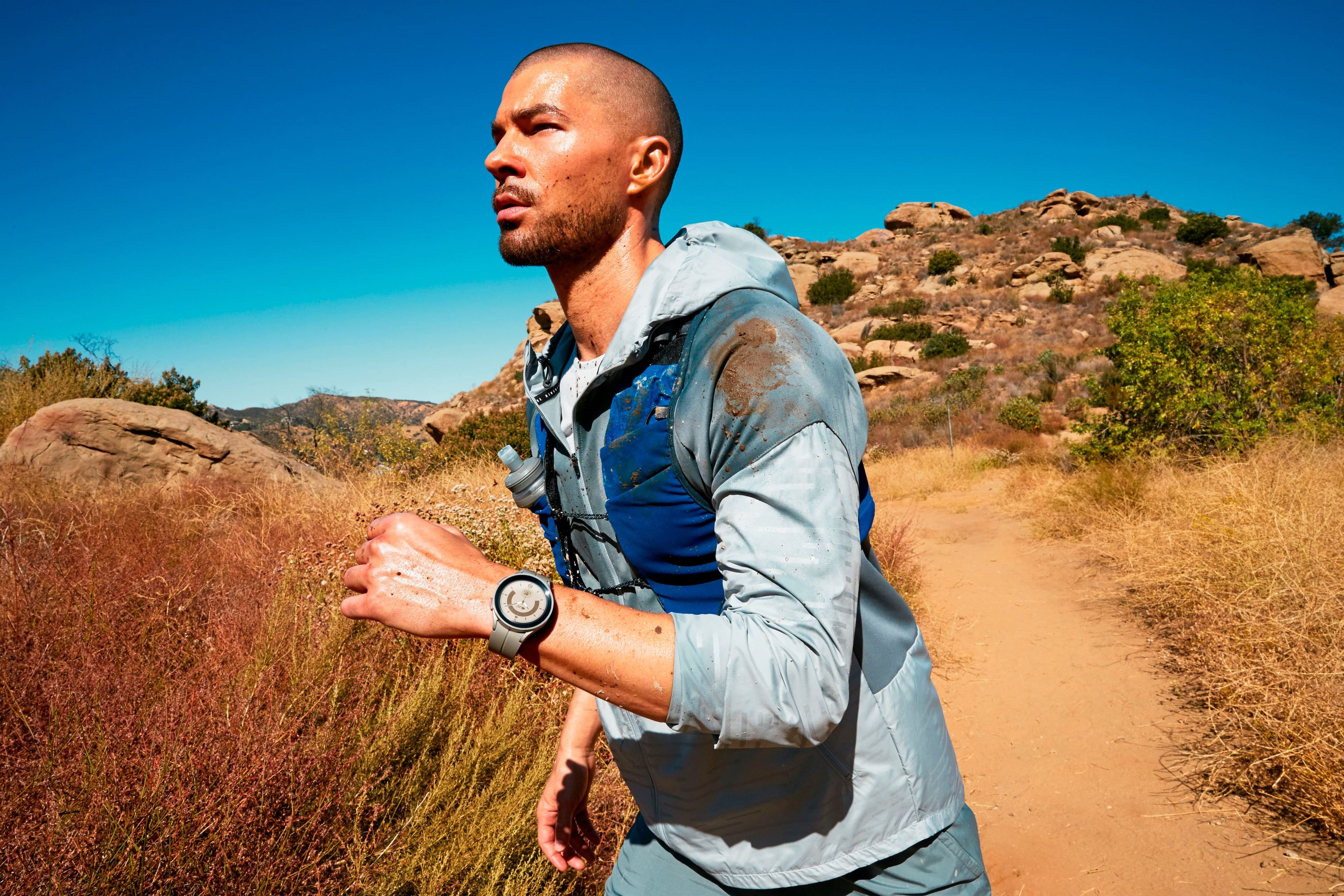 Alt View 16. Samsung - Geek Squad Certified Refurbished Galaxy Watch5 Pro Titanium Smartwatch 45mm BT - Gray.