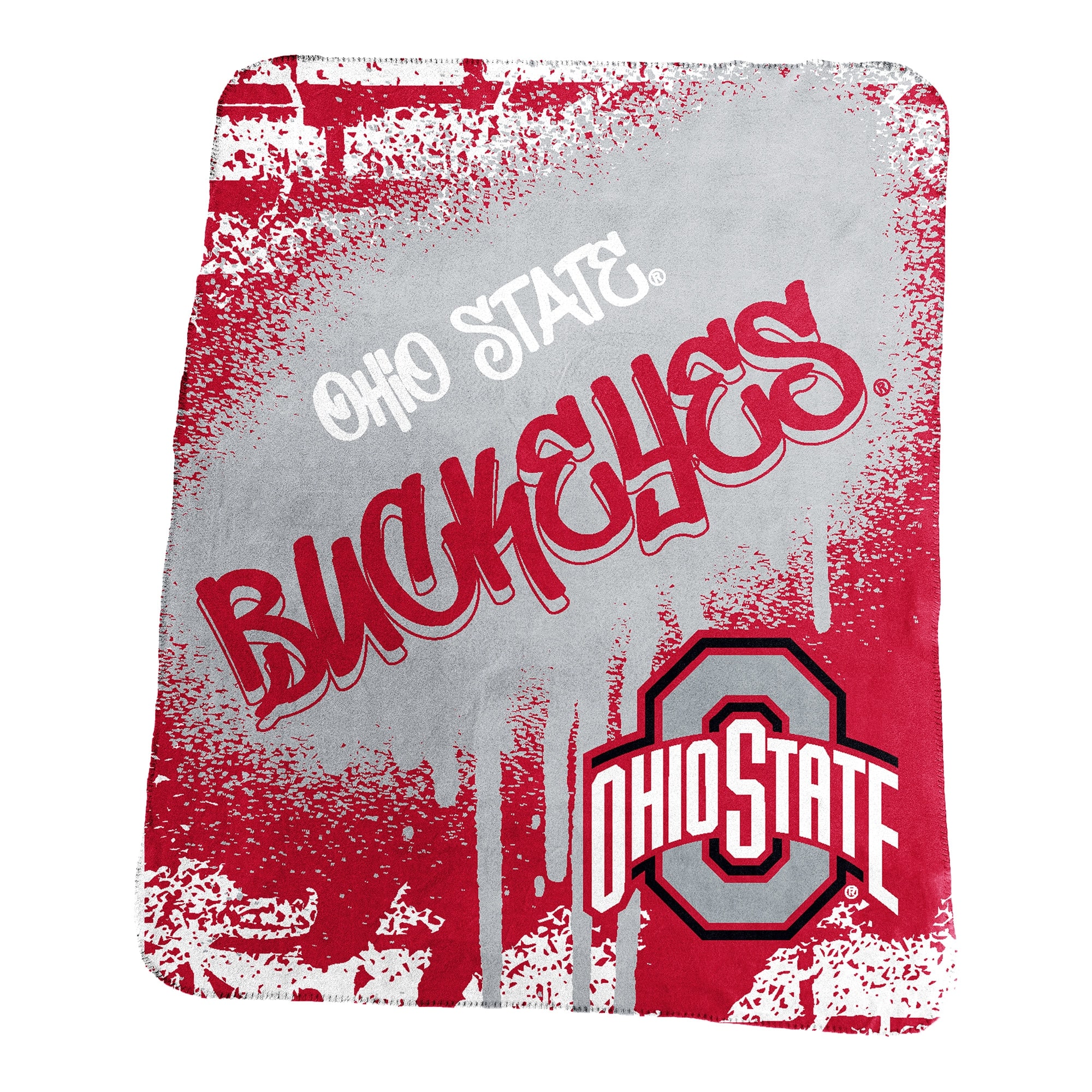 Logo Brands - Ohio State Buckeyes 50" x 60" Classic Graffiti Fleece Throw Blanket - Red