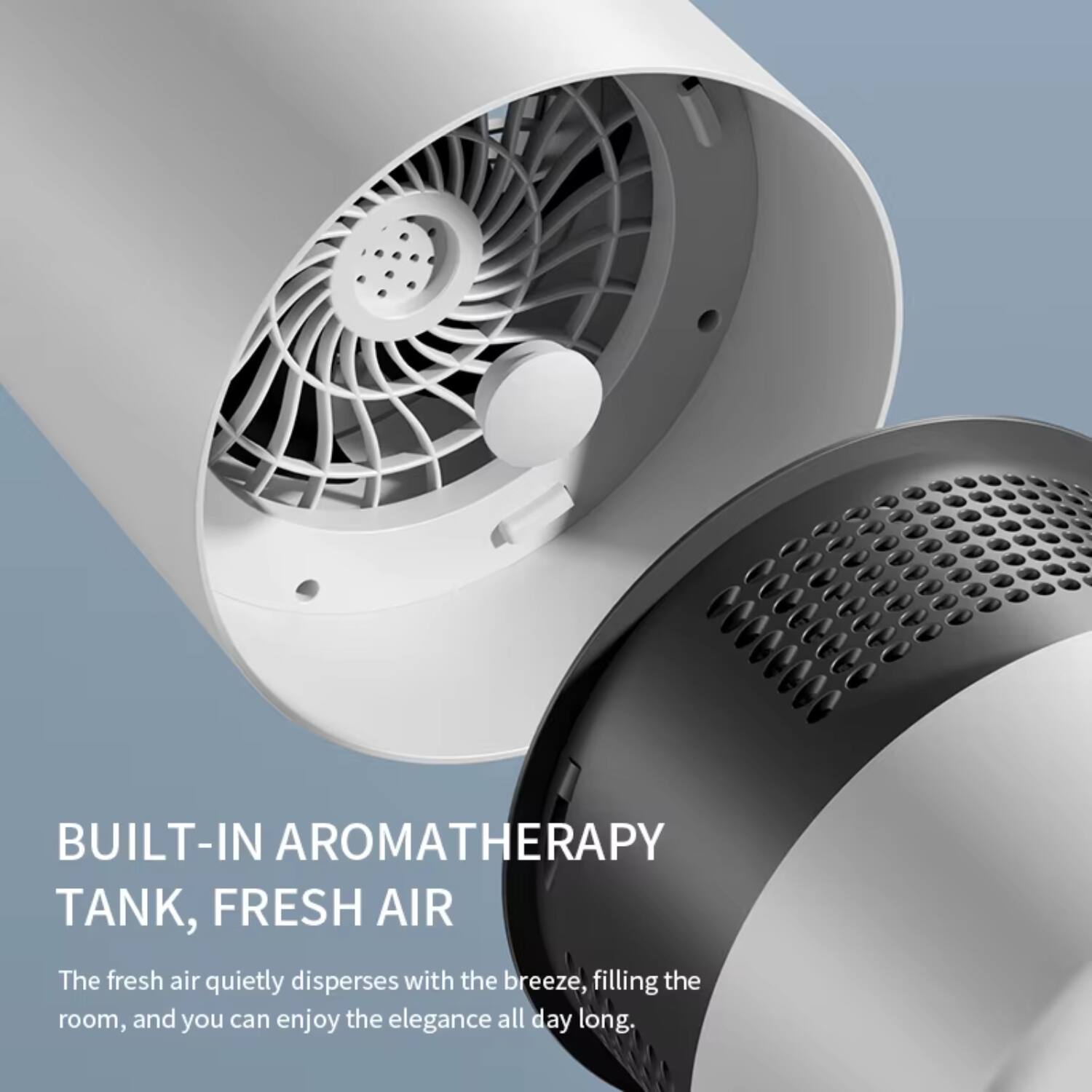 BUILT-IN AROMATHERAPY TANK, FRESH AIR

The fresh air quietly disperses with the breeze, filling the room, and you can enjoy the elegance all day long.