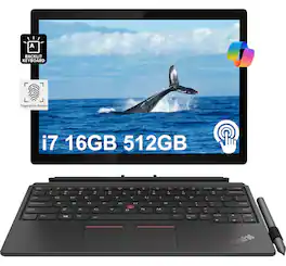 Lenovo - ThinkPad X12 Detachable 2-in-1 12.3" Touchscreen Laptop - Intel Core i7 - 16GB Memory - 512GB SSD - Black