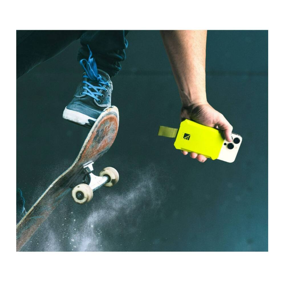 Back. Dark Energy - Poseidon Nano 3000mAh Green Wireless Charger with Portable Construction.