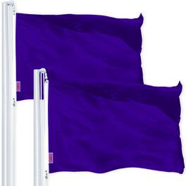 G128 - 3 x 5 ft Solid Color Flag 2-Pack, 150D Polyester - Purple