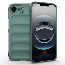 UUCOVER - Shockproof Wave Pattern Case for Apple iPhone 16e/17e, Skin-Friendly Grip Soft-Touch Finish Drop Protection Phone Cover - Darkgreen