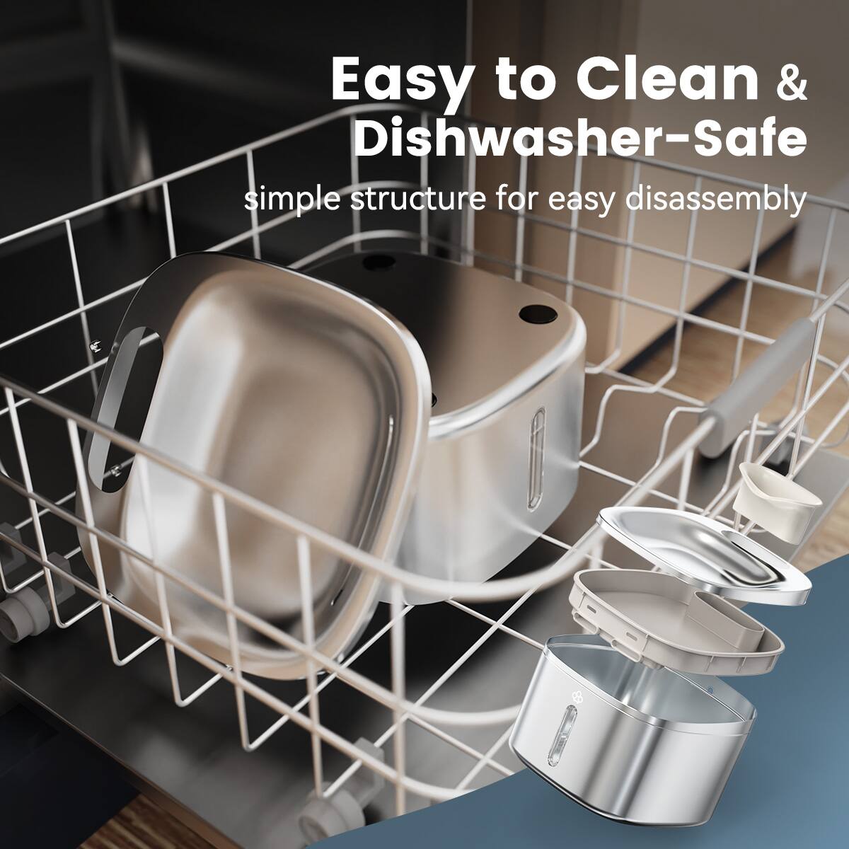 Easy to Clean & Dishwasher-Safe  
simple structure for easy disassembly