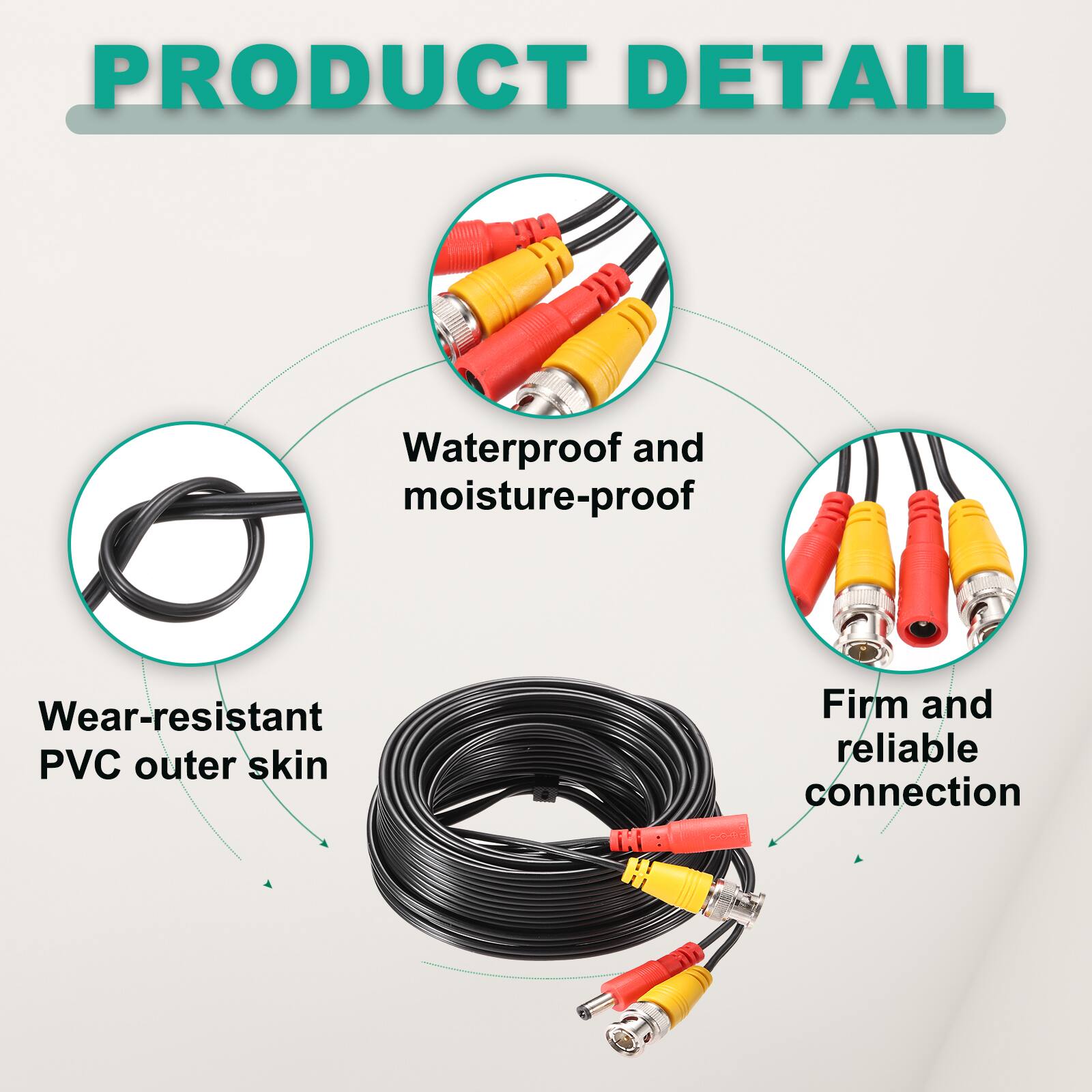 PRODUCT DETAIL

- Waterproof and moisture-proof
- Wear-resistant PVC outer skin
- Firm and reliable connection
