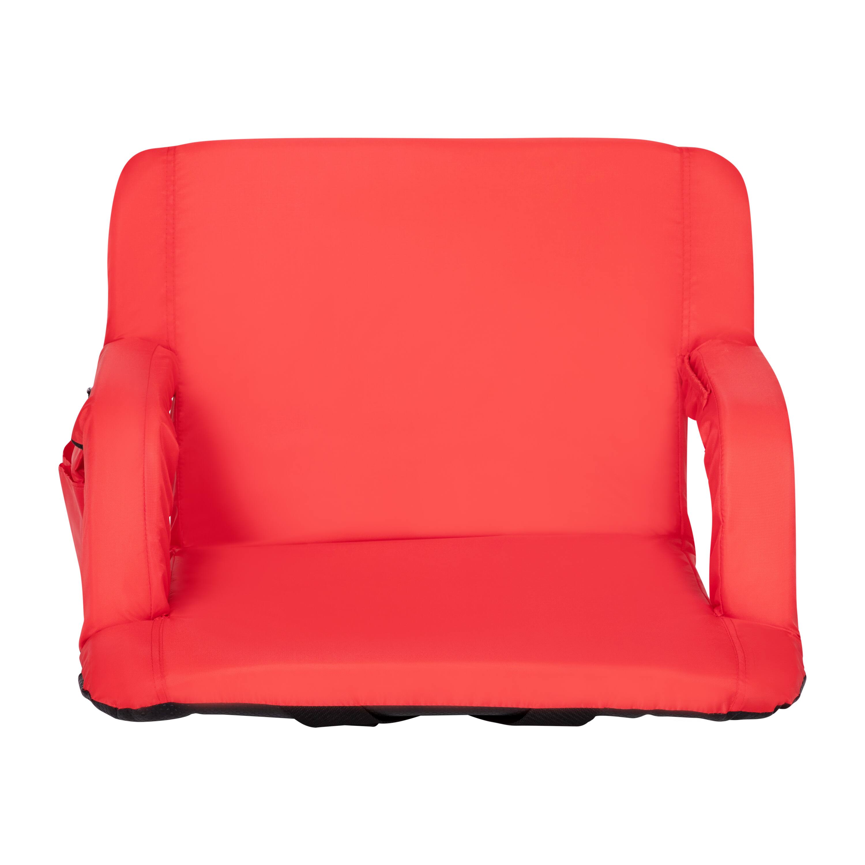 Alt View 9. Emma + Oliver - 5 Position Recline Extra Wide Padded Stadium Chair with Armrests - Red.