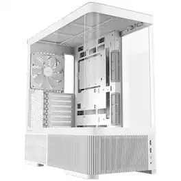 Antec - C6 Curve Air White ATX Mid-Tower Case, Panoramic Tempered Glass, 3 PWM Fans Included, Support 360mm Radiator & 450mm GPU - White