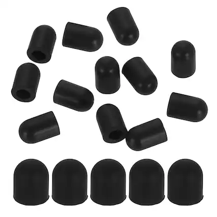 Front. Unique Bargains - 6.5mm (0.26") 50Pcs Conductive Rubber Tips for Capacitive Stylus Pen for Tablets Phones E-readers - Black.