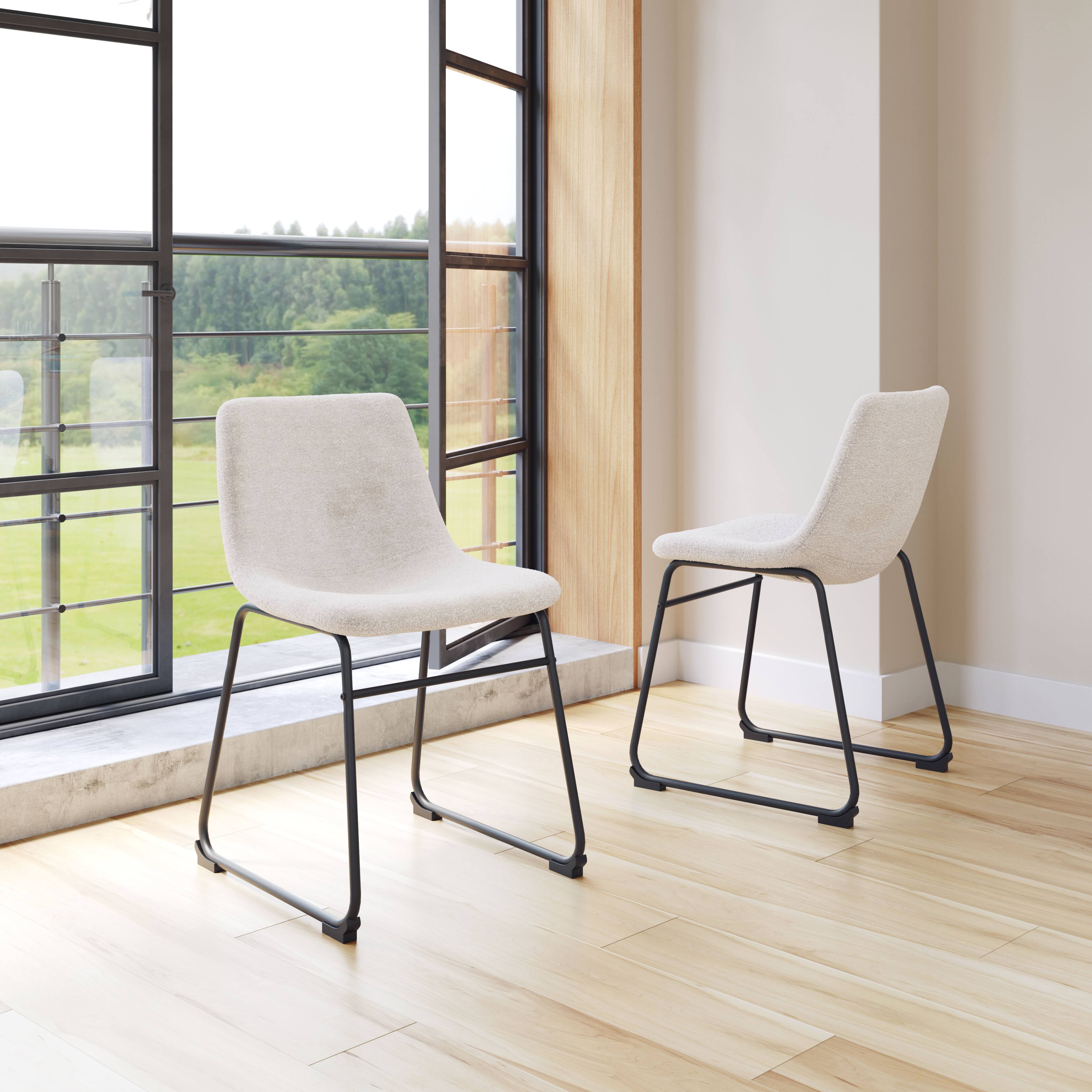 Angle. Hivvago - Smart Dining Chair (Set of 2) Ivory - Ivory.