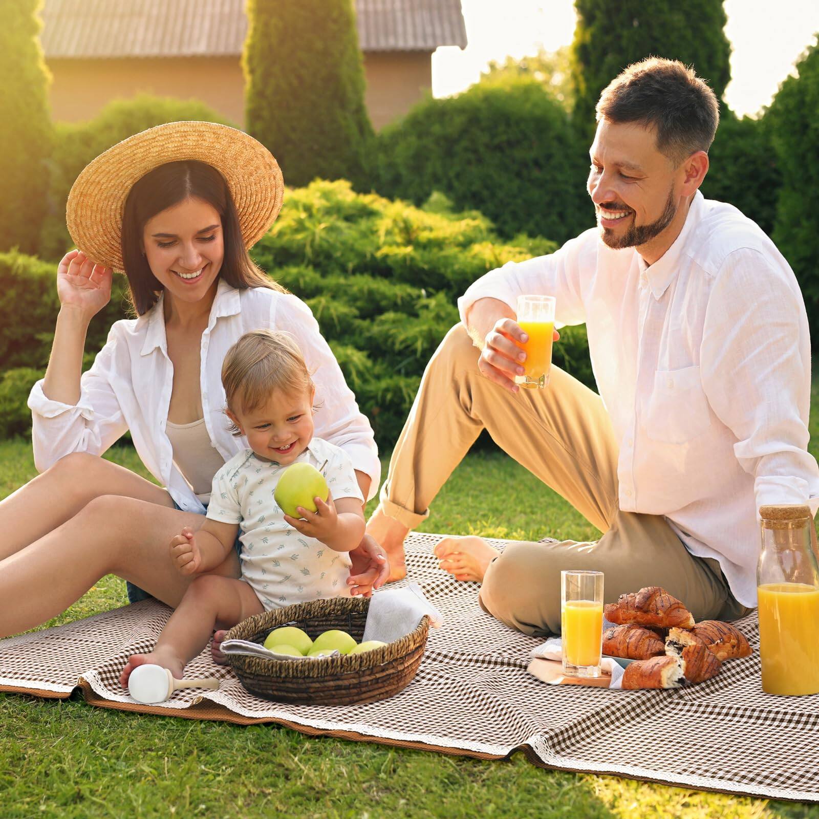 Alt View 4. Reds Spade - Waterproof Picnic Blankets X in Outdoor Blanket Foldable 2 In 1 Double Layer Sandproof Beach Mat With Carry... - Coffee White.