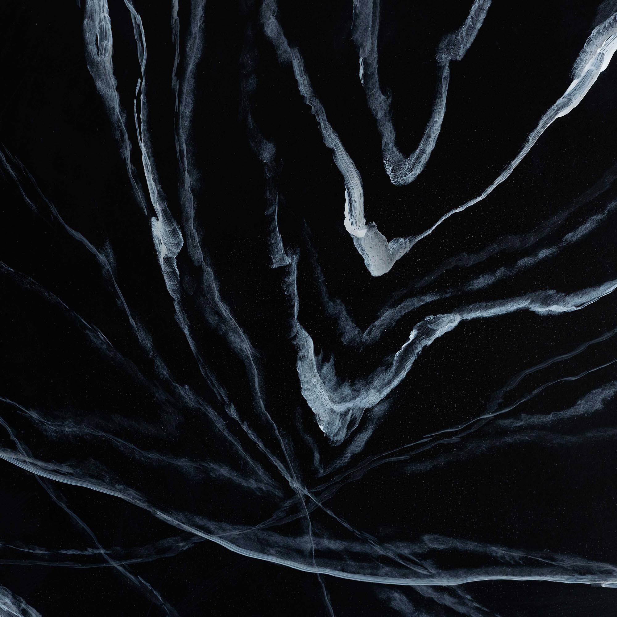 Alt View 2. bali & pari - Aponi Marbled Resin Coffee Table - Sculptural Center Table with Round Top and Pedestal Base, Black - Black.