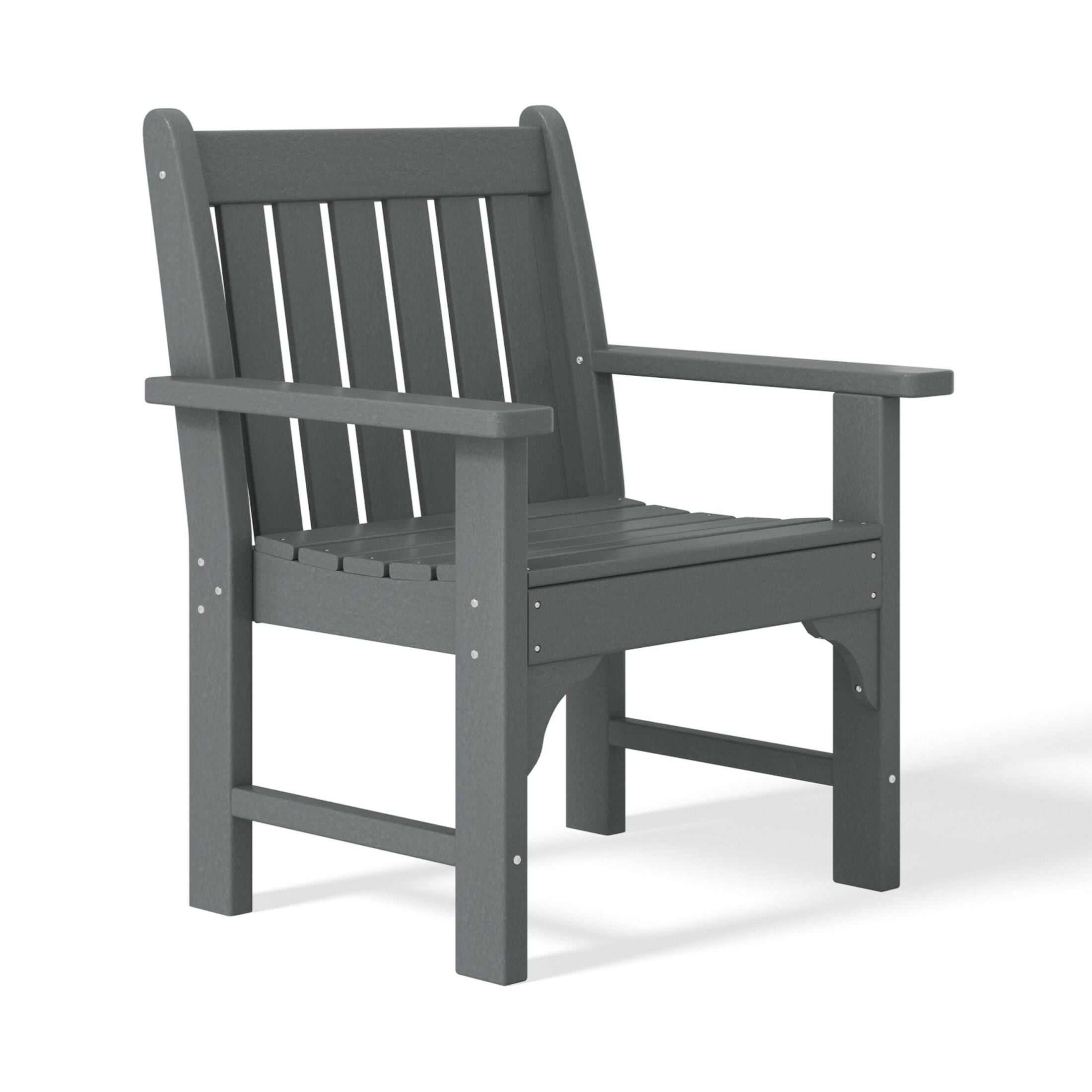Left. WestinTrends - WestinTrends Malibu Outdoor Patio HDPE Adirondack Dining Arm Chair - Gray.