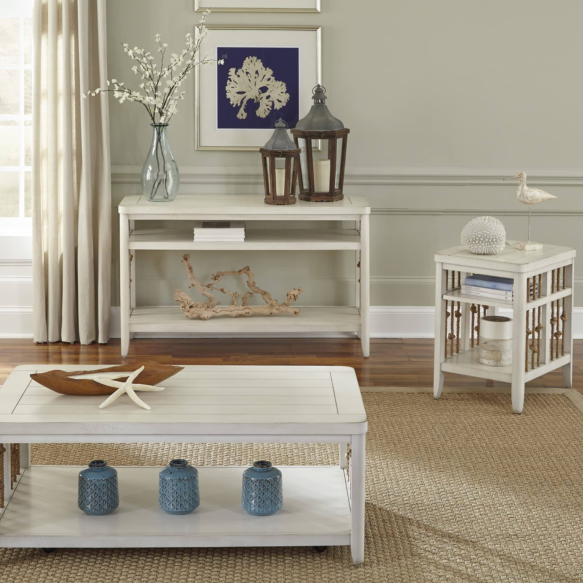 Alt View 2. Liberty Furniture Industries - Dockside Chair Side Table in White - White.