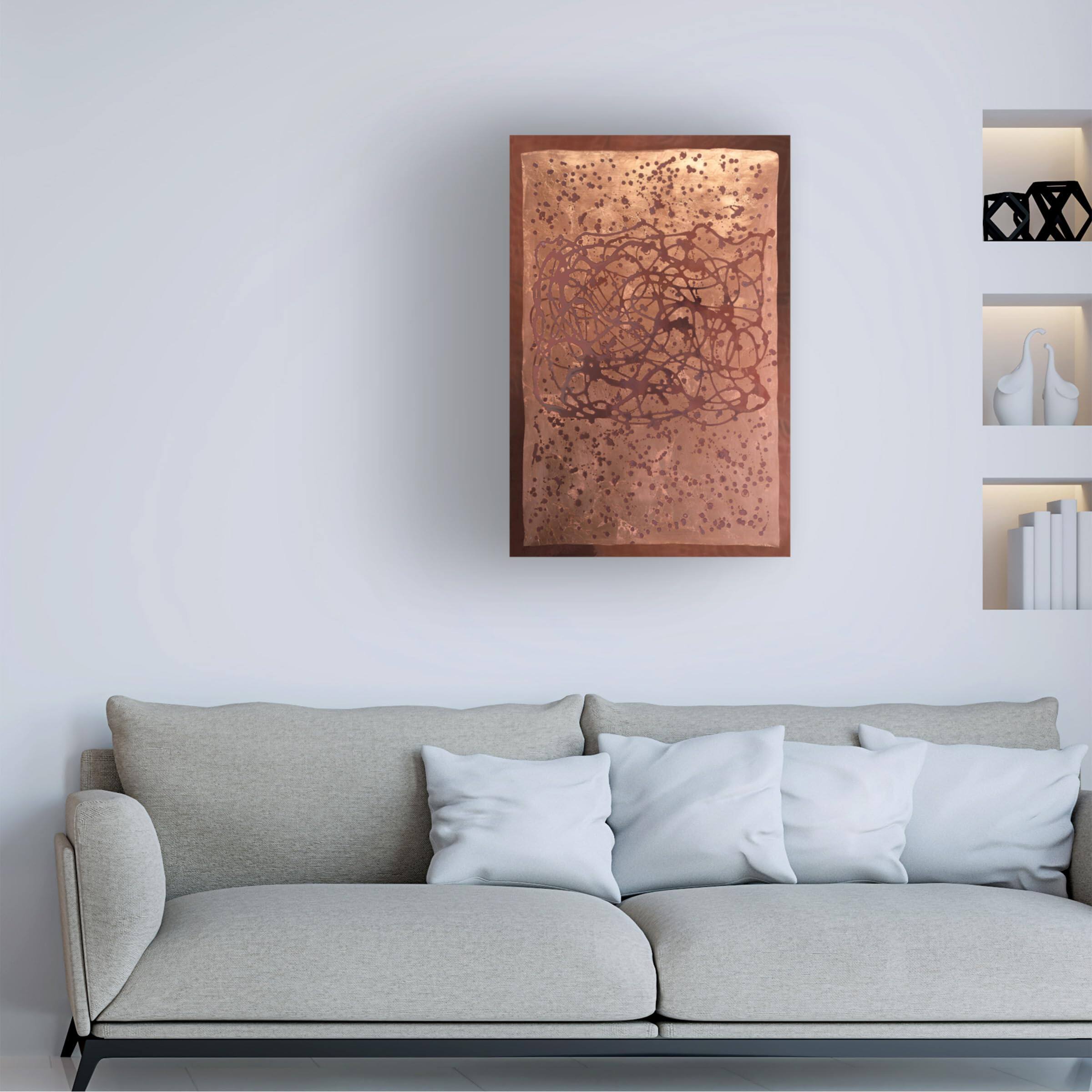 Alt View 1. Hirose Alice - Trademark Fine Art Canvas Wall Art - Vanna Lam 'Graffiti in Copper II' Wall Art for Living Room Bedroom or - Default.