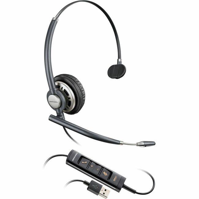 HP - Poly EncorePro 715 USB-A Monoaural Headset TAA - Mono - USB Type A - Wired - 150 Hz to 6.80 kHz - On-ear, Over-the-head - Black