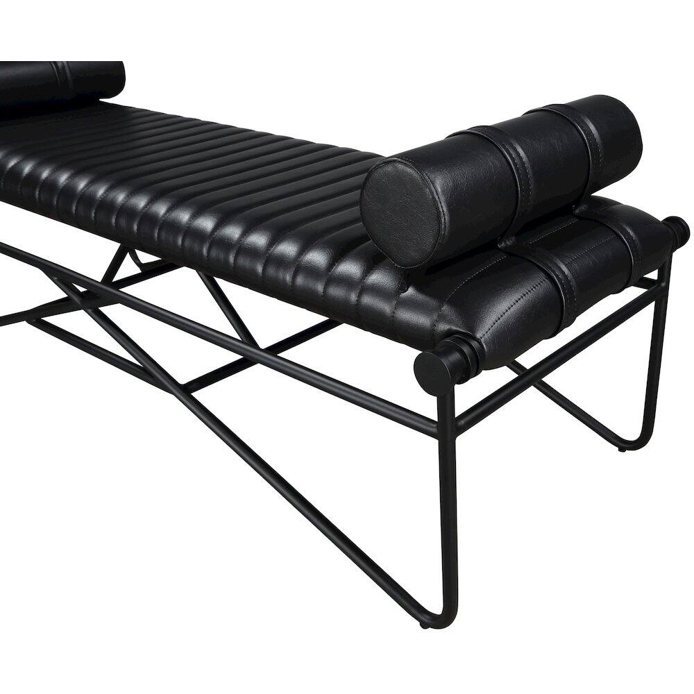 Alt View 4. Meridian Furniture - Gatsby Black Vegan Leather Bench - Black.
