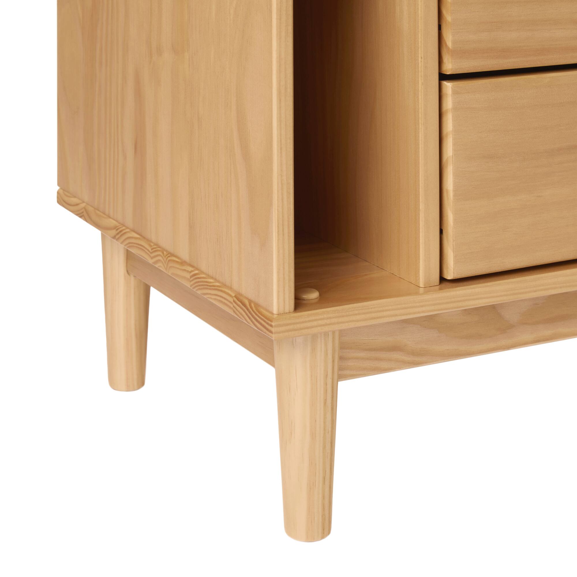 Alt View Zoom 32. Walker Edison - Mid-Century Modern Solid Wood Tray-Top Nightstand - Natural Pine.