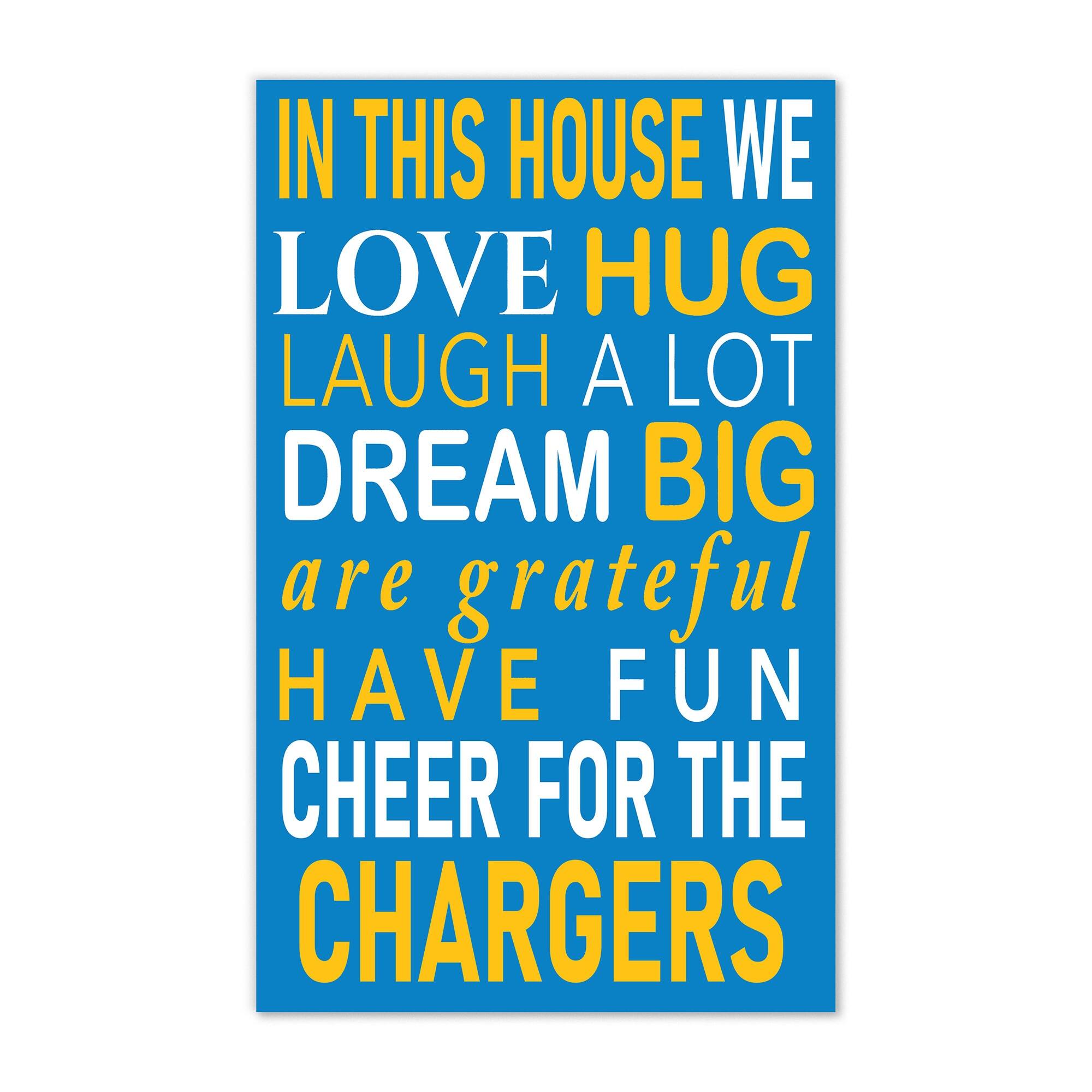 Los Angeles Chargers 11" x 19" Briteline In This House Sign