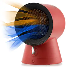 Costway - 1500W Portable Space Heater Electric Desktop Heating Fan PTC Ceramic - Red