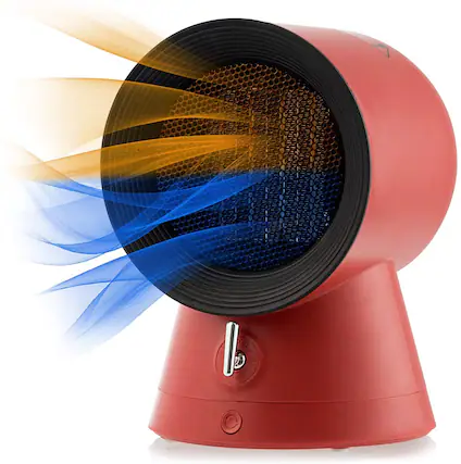 Front. Costway - COSTWAY 1500W Portable Space Heater Electric Desktop Heating Fan PTC Ceramic Red - Red.