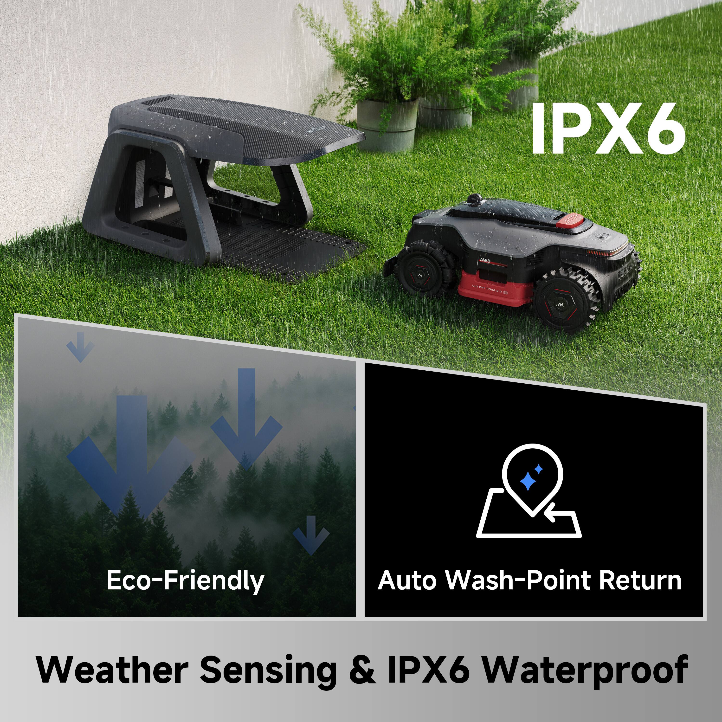 IPX6

Eco-Friendly

Auto Wash-Point Return

Weather Sensing & IPX6 Waterproof